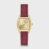 Cluse Tonnette Mini Watch Leather, Red, Gold Colour