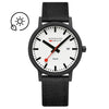 Mondaine essence Solar, Schwarz, 41 mm