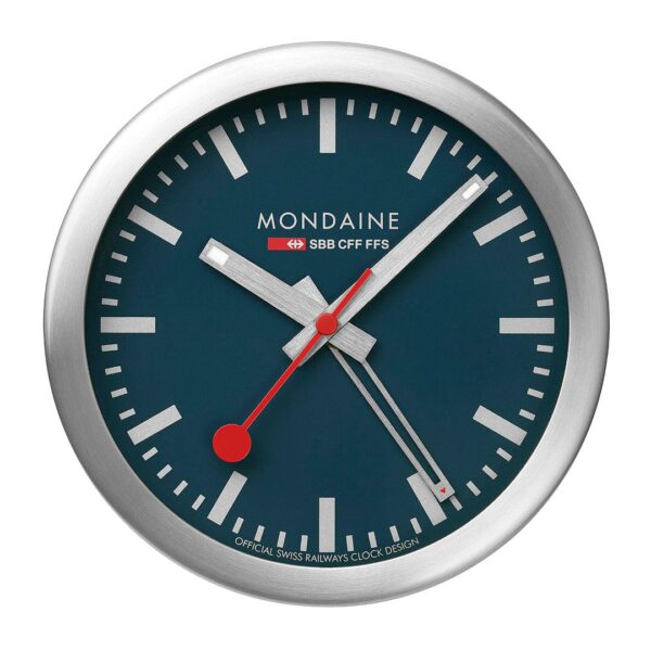 MINI WANDUHR UND WECKER TIEFSEEBLAU, 12,5 CM