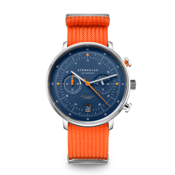 HAMBURG Chrono dunkelblau silber / Field 20 signalorange