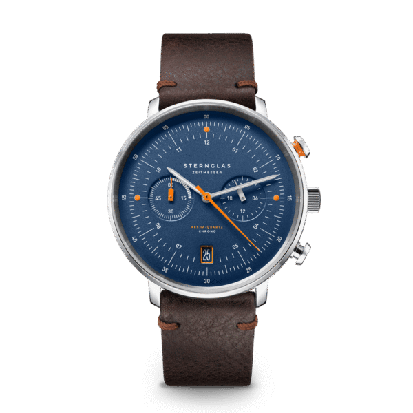 HAMBURG Chrono dunkelblau silber / Vintage 20 mokka