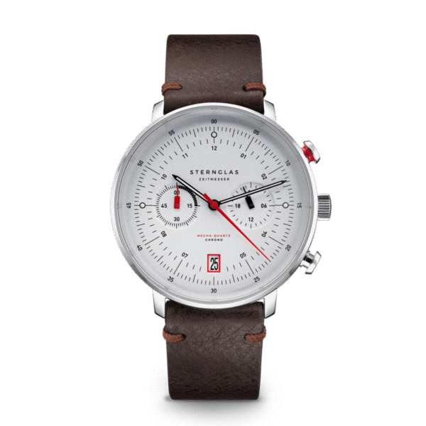 Hamburg Chrono silber-satiniert silber / Vintage 20mokka