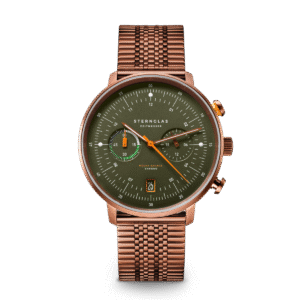 HAMBURG Chrono dunkelgrün bronze / SuperSlim Metallarmband 20 bronze